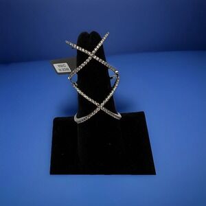 nOir Jewelry Women's Two Piece X-Ring w Gold Stones &‎ GunMetal Shank  NEW!